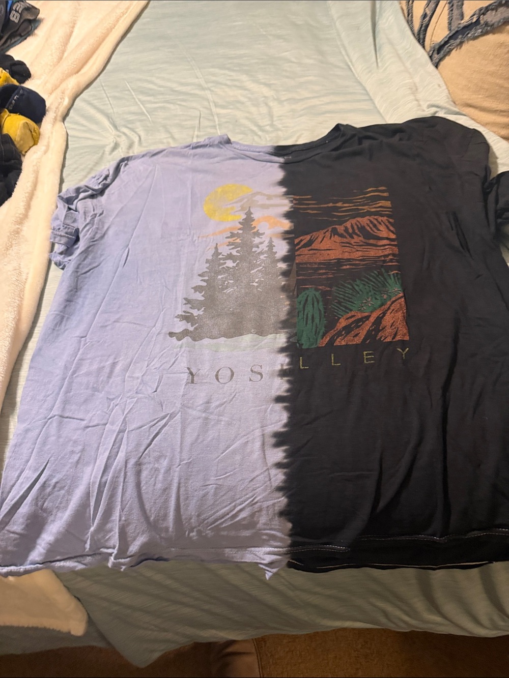 Buckle Two-Tone Yosemite Graphic Tee — Lavender and Black